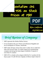 Analysis of Stock Prices of MRF Tyres