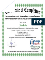 Josip Benko - Nys Infection Control Barrier Precautions Certificate 3-21-2014