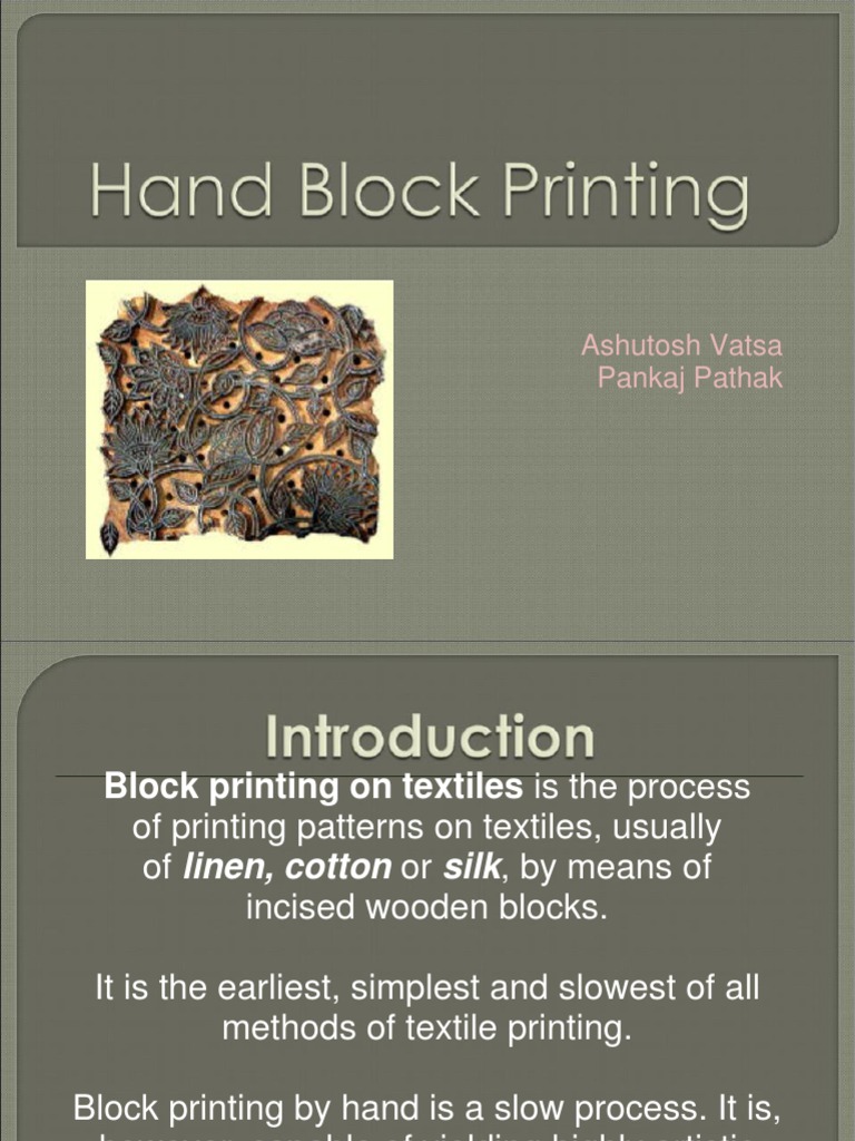 Block Printing | PDF | Dye | Textiles