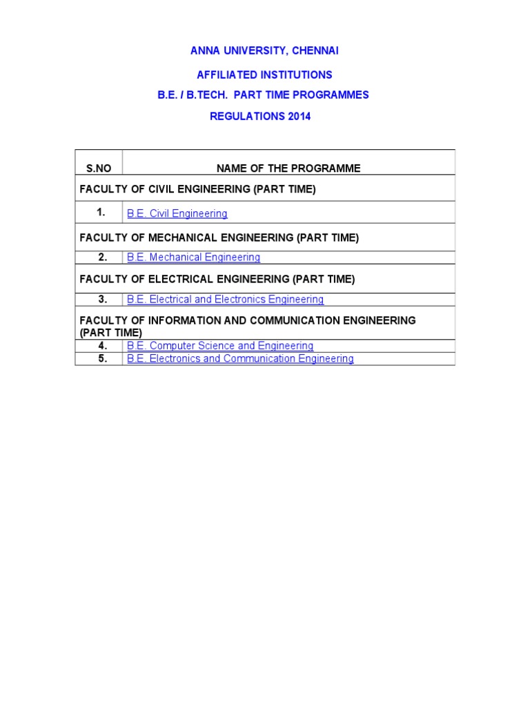 Anna University, Chennai Affiliated Institutions B.E. / B.Tech. Part ...