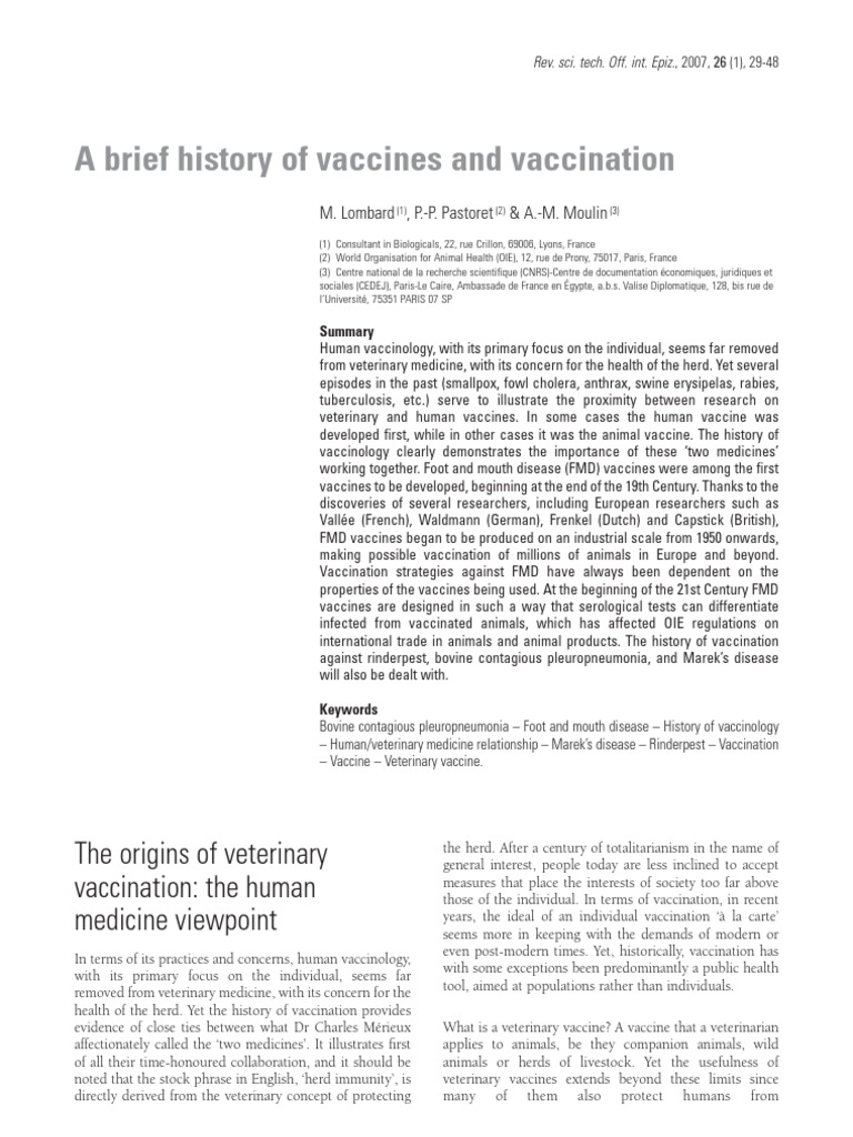 A Brief History of Vaccines and Vaccination. | PDF | Vaccines | Rabies