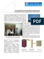 Chinese and Danish teams collaborate in the development highly strong and reliable composite materials for extra large off-shore wind turbines  