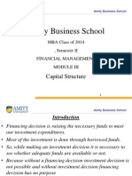Amity Business School MBA Class of 2014 Capital Structure