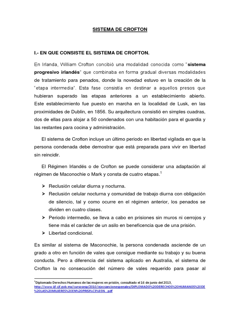 Sistema de Crofton Descargar gratis PDF Prisión Derecho penal