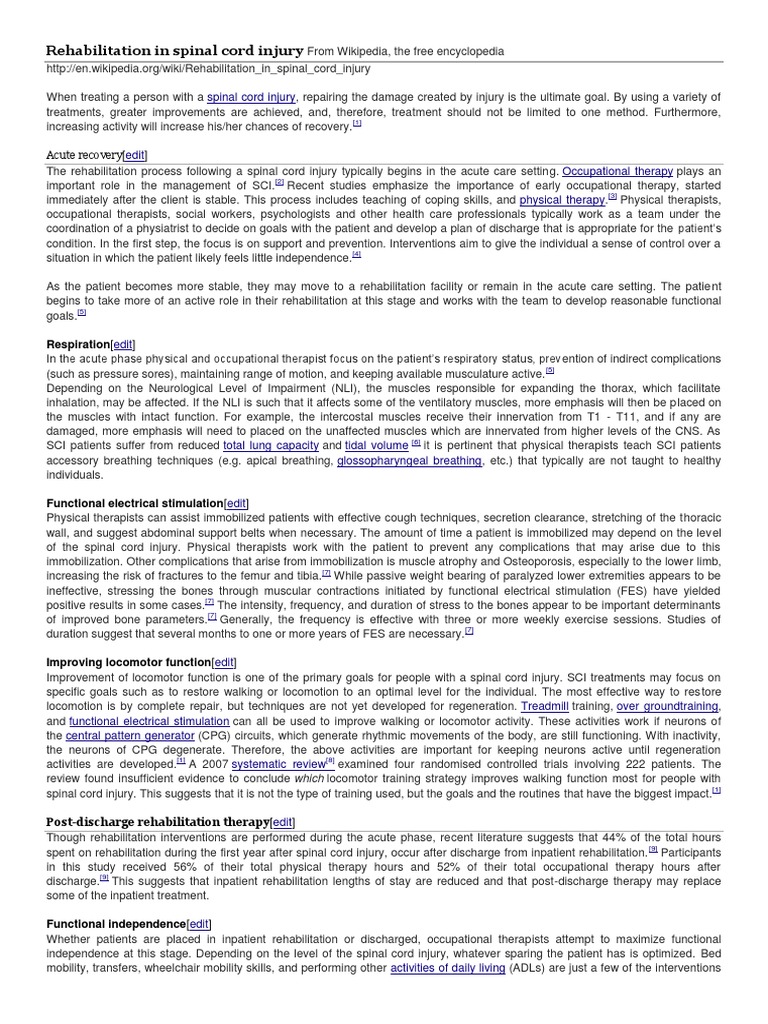 Spinal Cord Injury Rehab Guide | PDF | Spinal Cord Injury | Physical ...