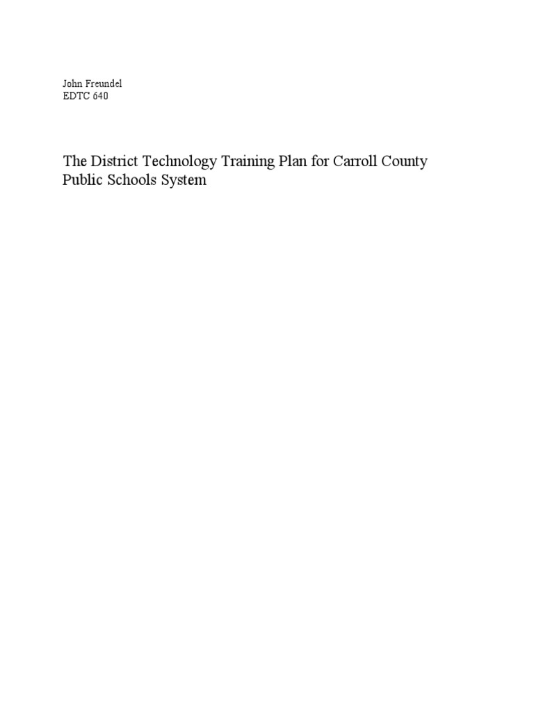 District Technology Training Project | PDF | Teachers | Communication
