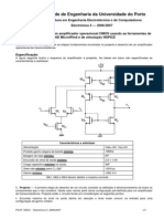 Projecto e Desenho de Um Amplificador Operacional CMOS Usando As Ferramentas de