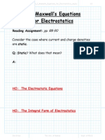 Maxwells Equations for Electrostatics