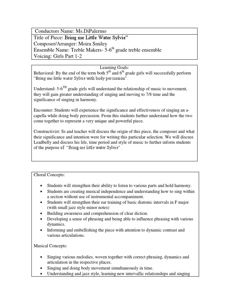 Bring Me Little Water Sylvie Pdf