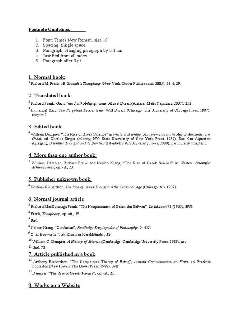Footnote Guidelines | PDF | Social Science | Foreign Language Studies