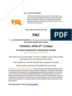 April 8 PAC Meeting Announcement