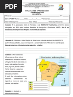 avaliação Geografia 1º bim 2014 5º ano