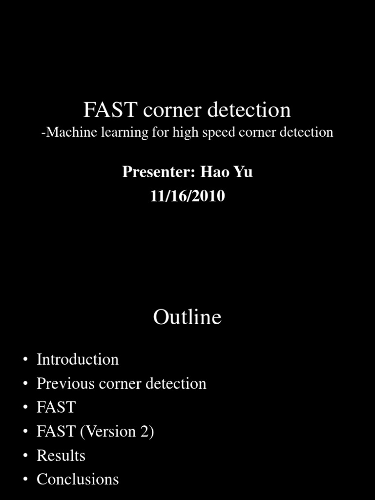 FAST Corner Detection Overview | PDF