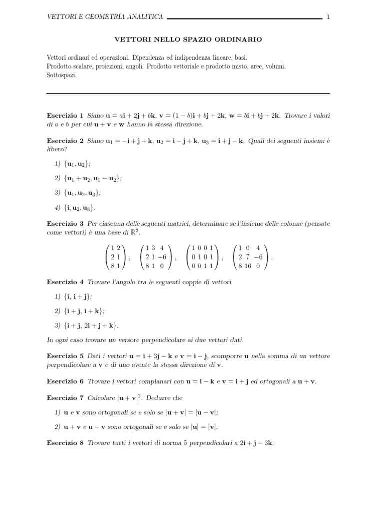 Esercizi Svolti Sui Vettori Fisica Pdf