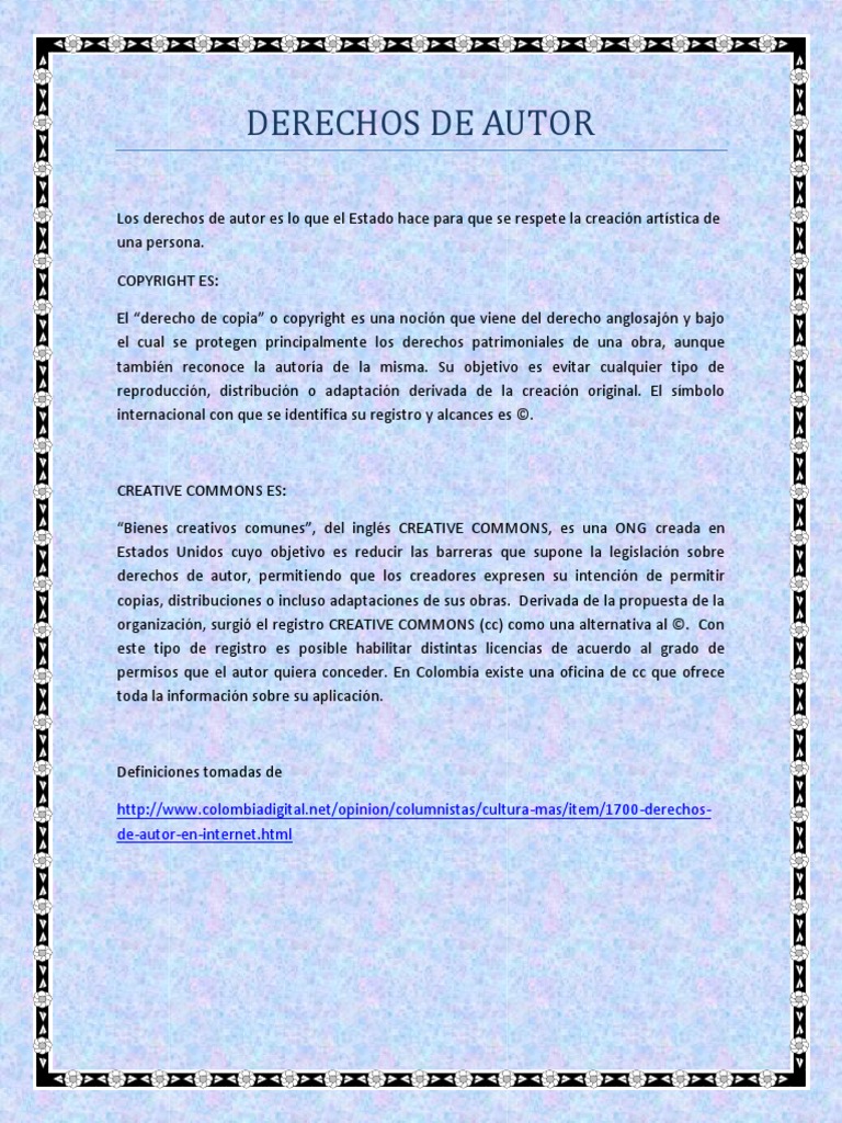 Derechos de Autor - Licencias | PDF | Creative Commons | Informática y ...