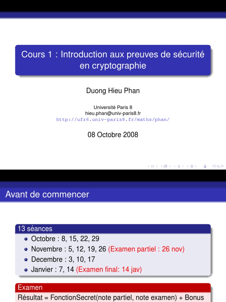 Introduction aux preuves de sécurité en cryptographie | PDF ...
