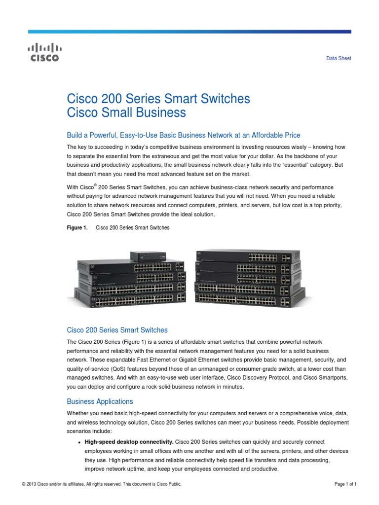 Cisco 200 Series Smart Switches Cisco Small Business | PDF | Home ...