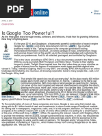 Is Google Too Powerful 