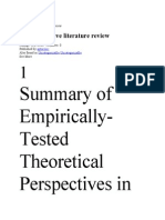 Summary of Empirically-Tested Theoretical Perspectives In: Student Achieve Literature Review