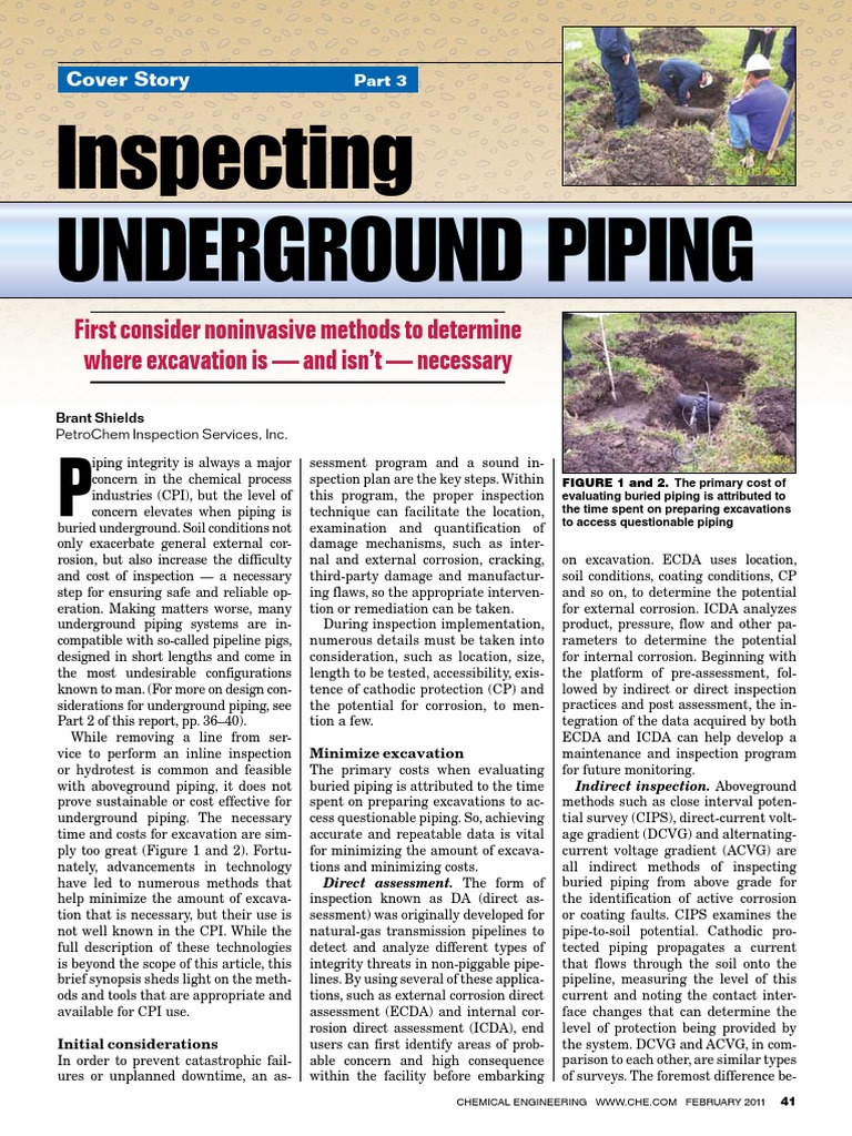 Underground Piping Inspection Methods | PDF | Science | Technology ...