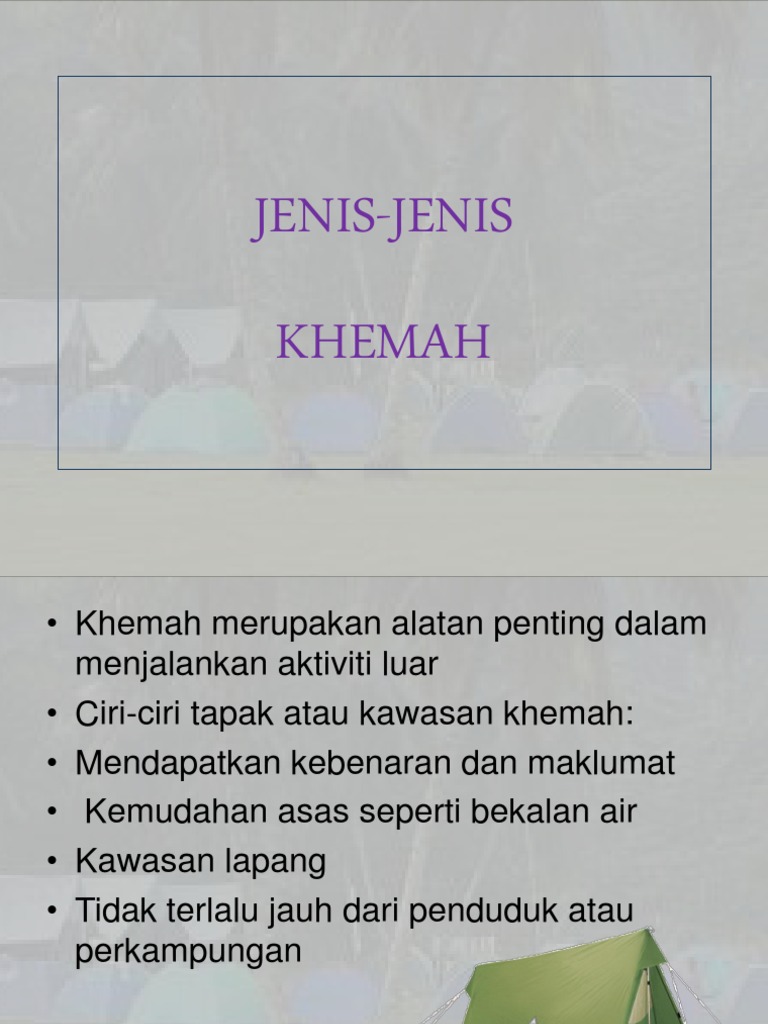 JENIS-JENIS Khemah | PDF