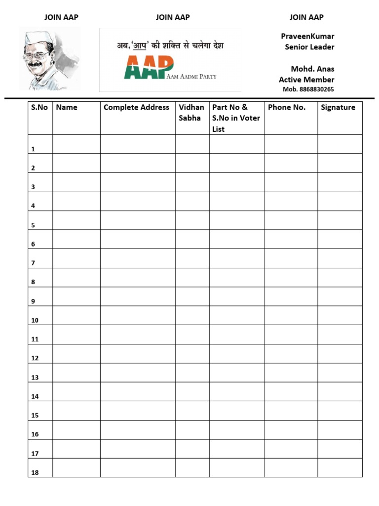 AAP Membership Registration Form | PDF | Elections