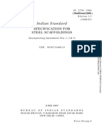 Indian Standard: Specification For Steel Scaffoldings