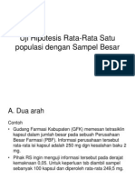 Uji Hipotesis Rata Rata Satu Populasi Dengan Sampel Besar