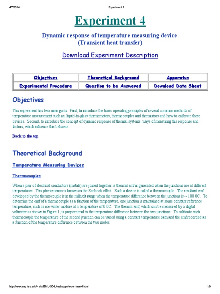 Experiment Description | PDF