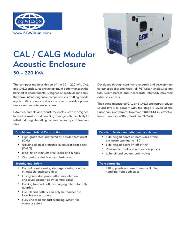 30 220 Kva Cal Calg Enclosure Gb 0114 Door Stainless Steel