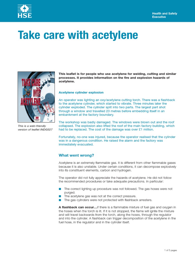 Acetylene Safety PDF | PDF | Chemical Process Engineering | Mechanical ...