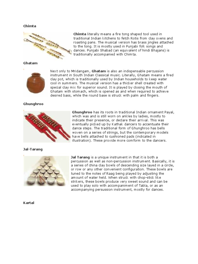 Traditional Indian Percussion Instruments | PDF | Musical Instruments ...