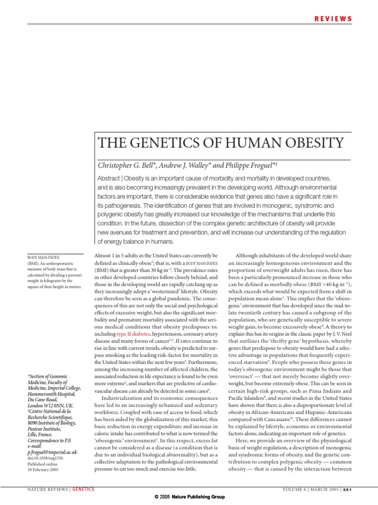 Genetics of Human Obesity | PDF | Leptin | Adipose Tissue