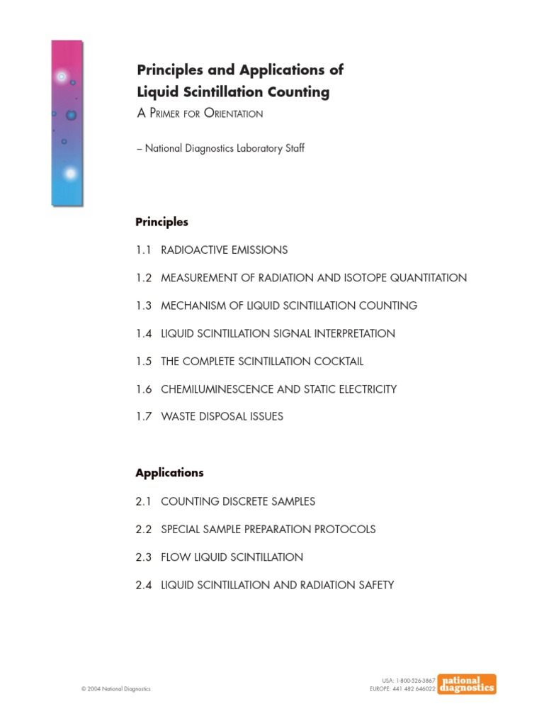 Principles and Applications of Liquid Scintillation Counting | PDF ...