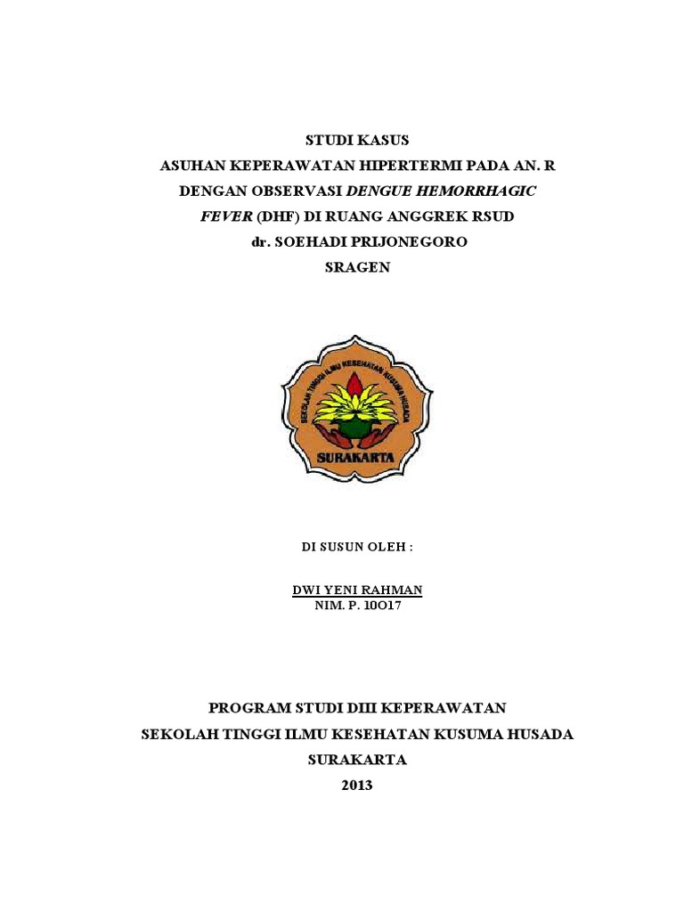 Asuhan Keperawatan Hipertermi Pada an. R Dengan Observasi ...