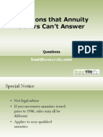 Questions That Annuity Sellers Can't Answer