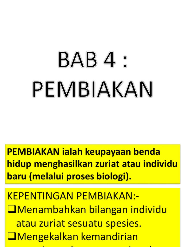 Kepentingan Pembiakan Kepada Benda Hidup
