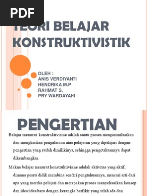 Teori Belajar Konstruktivistik Pdf