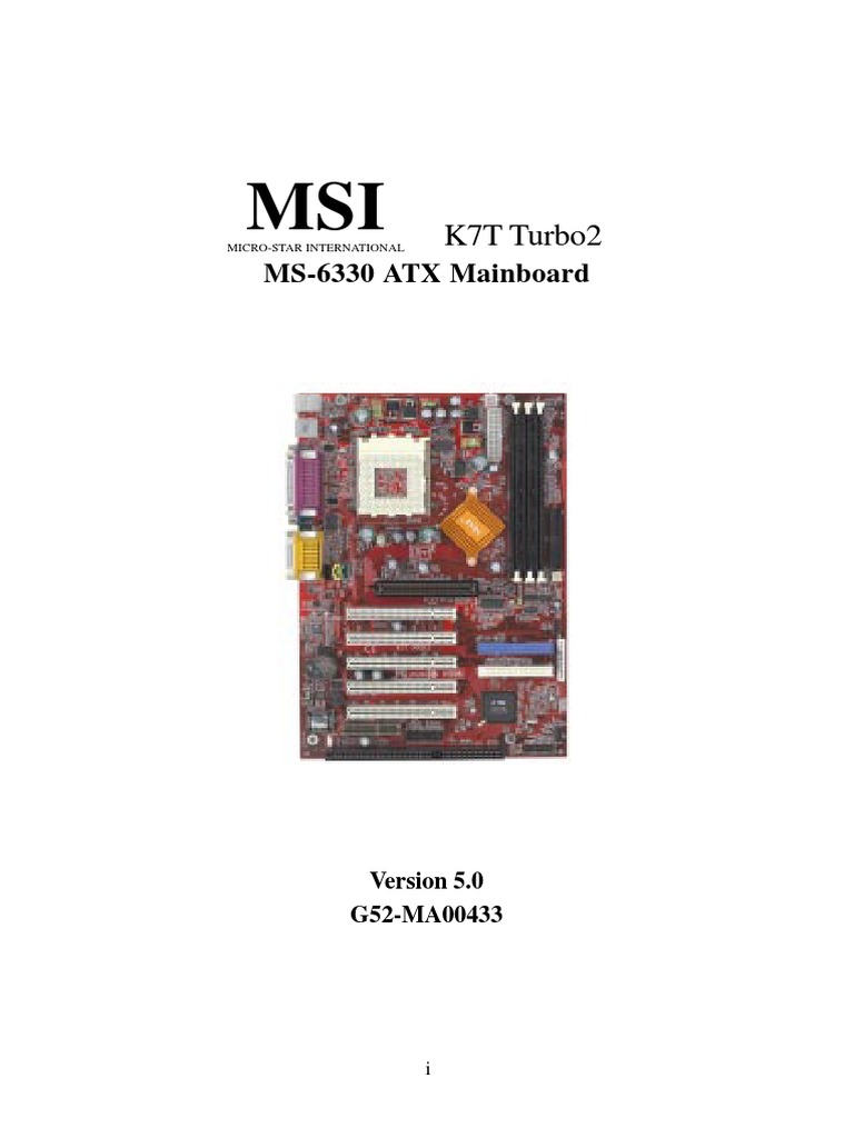 Carte Mère MSI K7T TURBO (MS-6330) - Socket 462, SDRAM, PCI, AGP - Neuf Sous Emballage