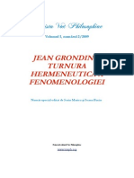 17354492 Vox Philosophiae VolI Nr22009 Jean Grondin i Turnura Hermeneutic a Fenomenologiei Numr Special Coordonat de Ioana BACIU i Sorin MARICA