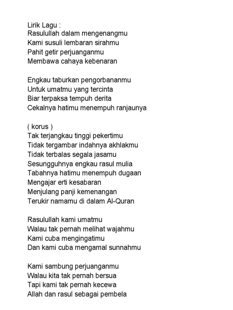 Rasulullah Dalam Mengenangmu
