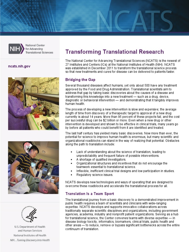 Transforming Translational Research: Bridging The Gap | PDF | National ...