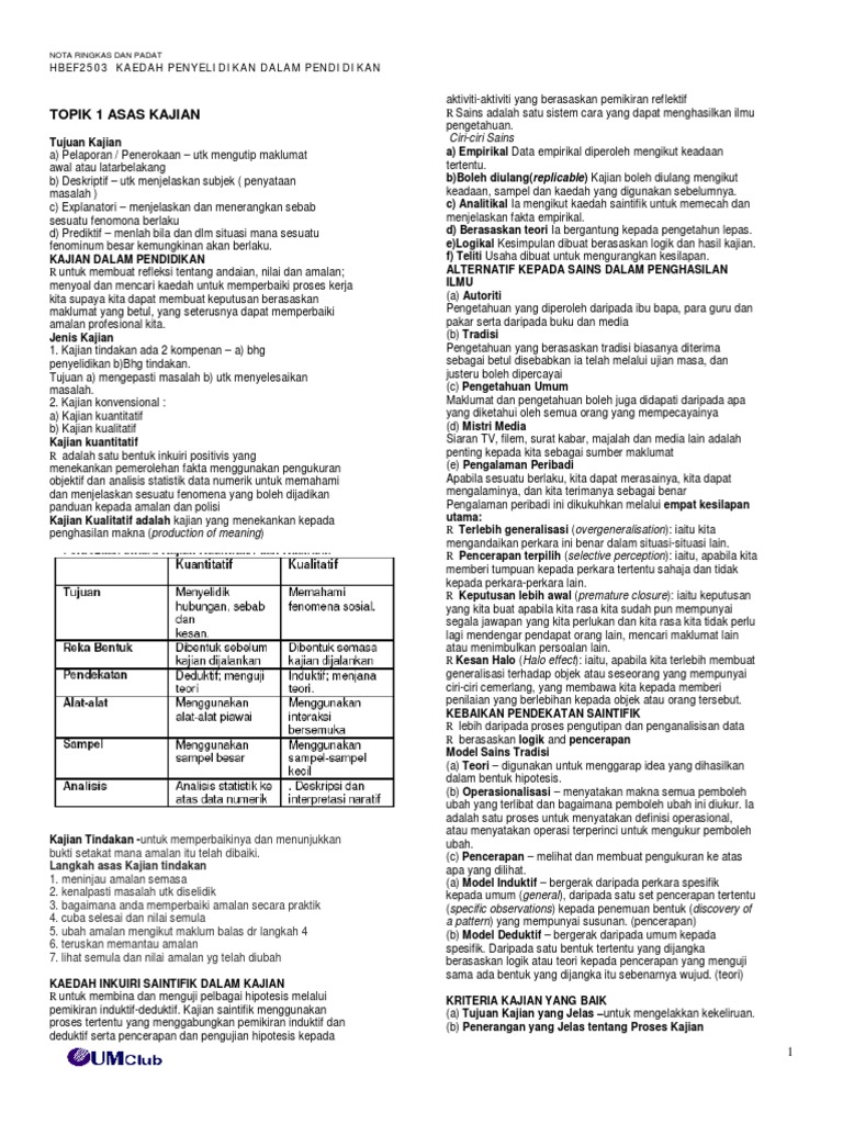 Hbef2503 Kaedah Penyelidikan Dalam Pendidikan Pdf