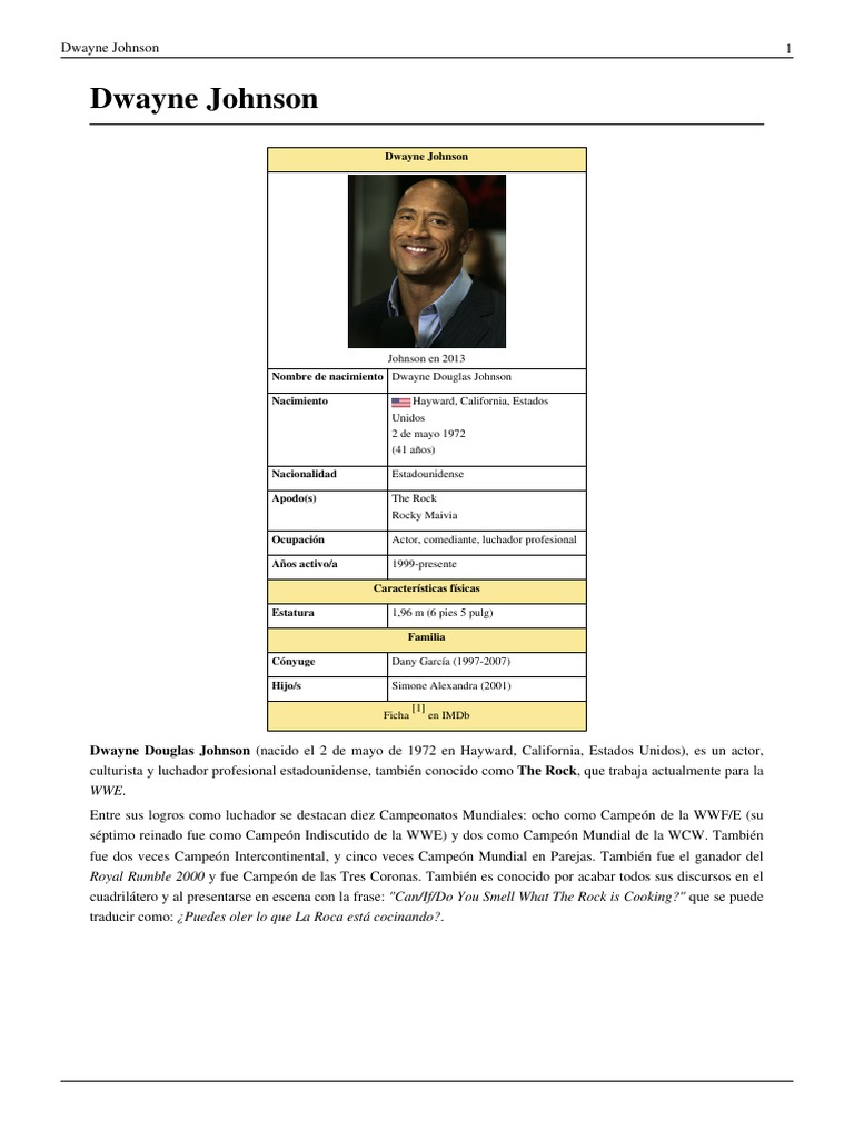 Dwayne Johnson | PDF | Stone Cold Steve Austin | Wwe, image size:768x1024