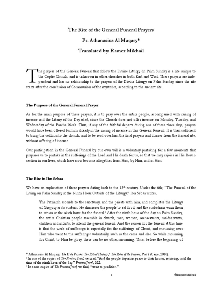 The Rite of The General Funeral Prayers | PDF | Easter | Eastern ...