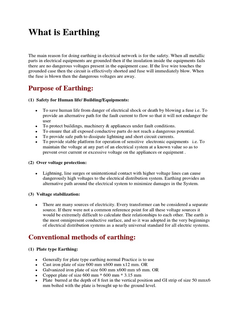 Earthing Procedures | PDF