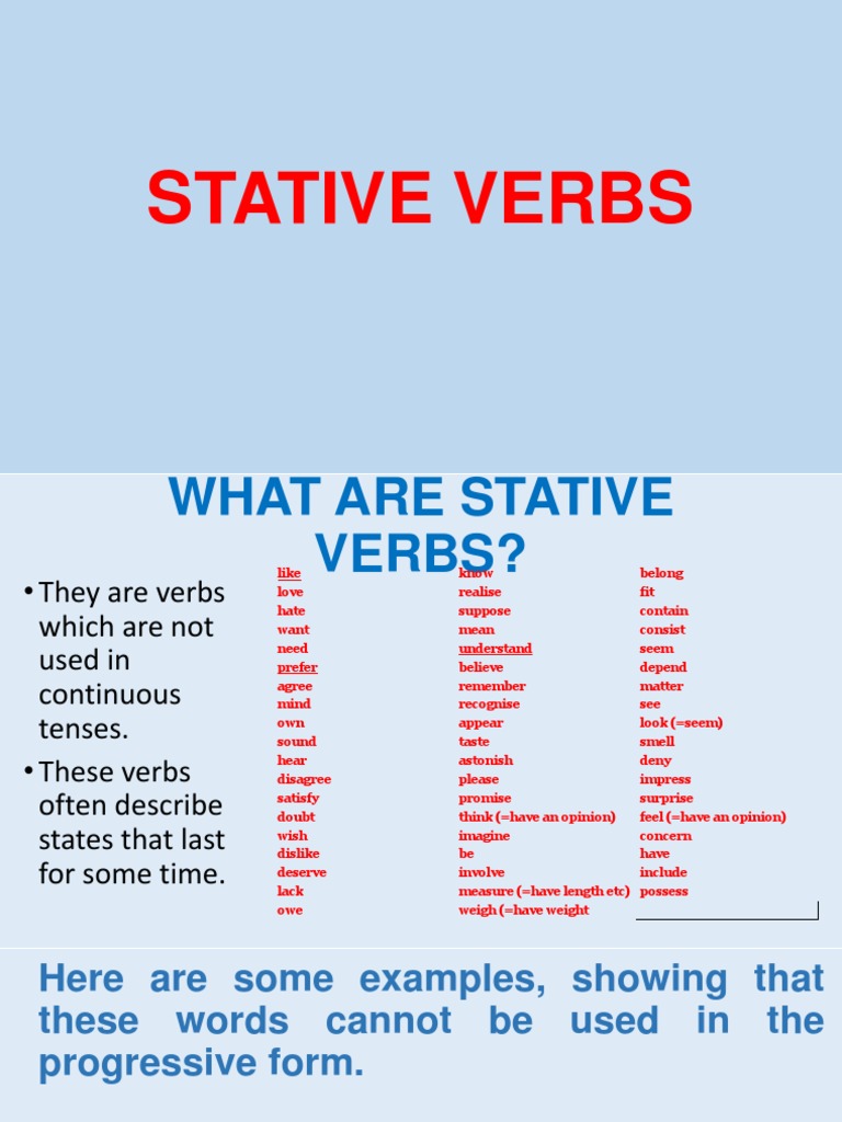 stative verbs presentation