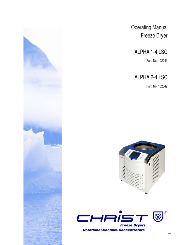 Christ Freeze Dryers Operational Manual PDF Freeze Drying Fahrenheit
