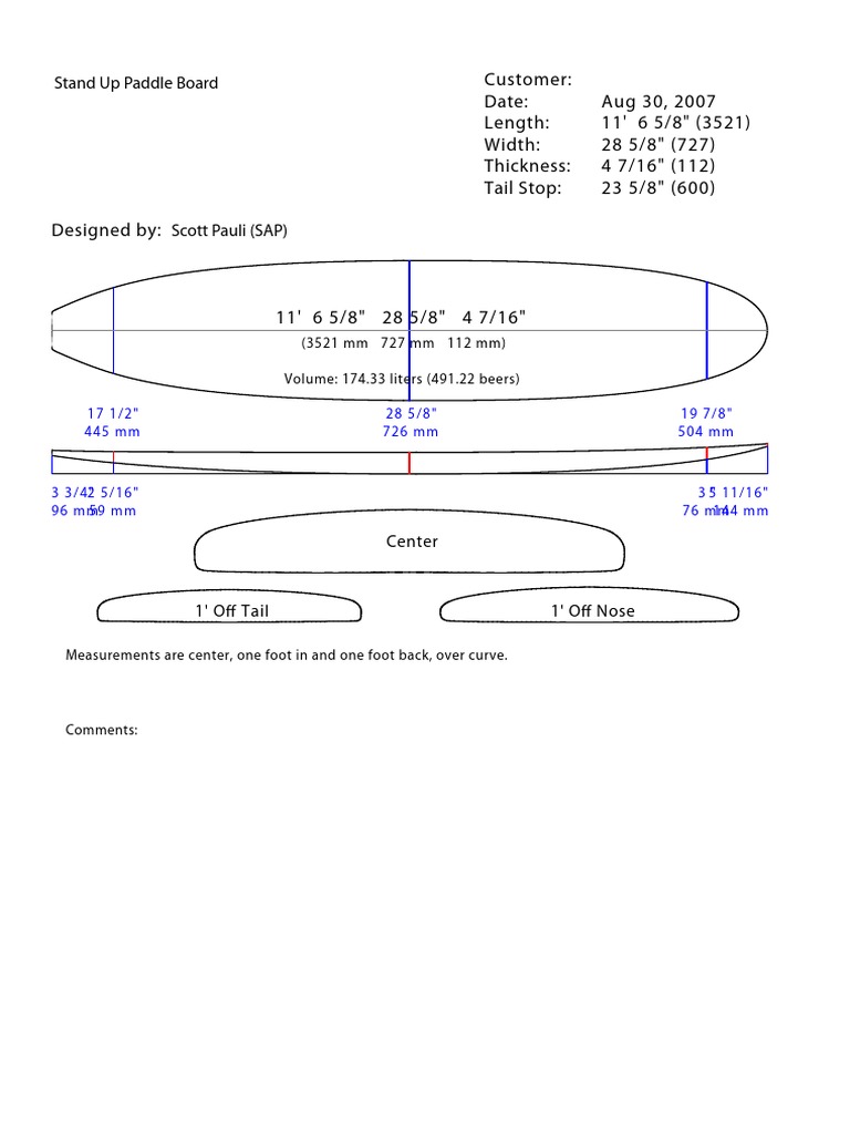 Stand Up Paddle Board Specifications | PDF | Home & Garden | Technology ...