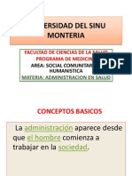 Administracion en Salud Charla Primera Segundo Semestre 2012